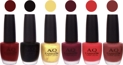 

AQ Fashion Gel Velvet Matte Nail polish combo 6939 Multicolor(Pack of 6)