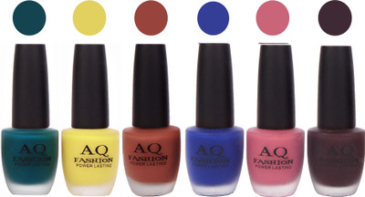 

AQ Fashion Gel Velvet Matte Nail polish combo 6900 Multicolor(Pack of 6)