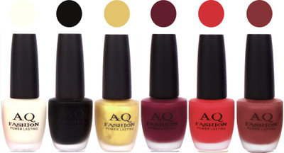 

AQ Fashion Gel Velvet Matte Nail polish combo 6881 Multicolor(Pack of 6)