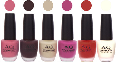 

AQ Fashion Gel Velvet Matte Nail polish combo 6882 Multicolor(Pack of 6)