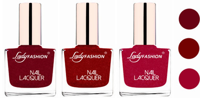 

Lady Fashion Extra Shine Extra Long Stay Chip Resistant Nail Polish (Set Of 3) Pink,Red,Bright Pink(Pack of 3)