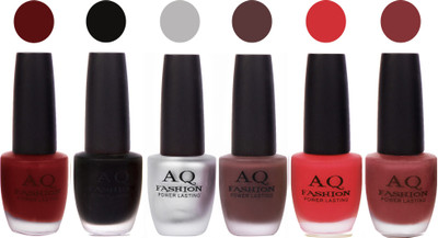 

AQ Fashion Gel Velvet Matte Nail polish combo 6964 Multicolor(Pack of 6)