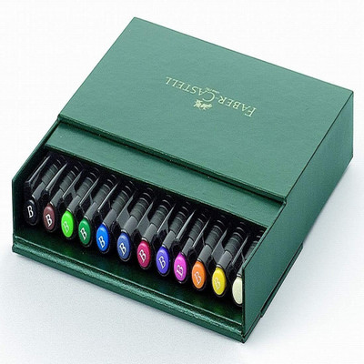 

Faber-Castell 12 Pitt Artist pens-brush Set Studio Box of 12 Colours pack of 1(Set of 12, Multicolor)