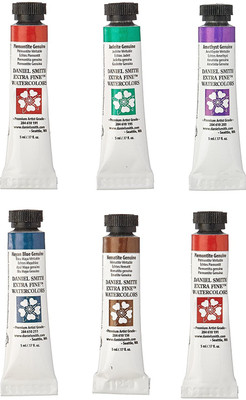 

Daniel Smith Extra Fine Primatek Introductory Watercolor, 6 Tubes, 5ml(Set of 1, Black)