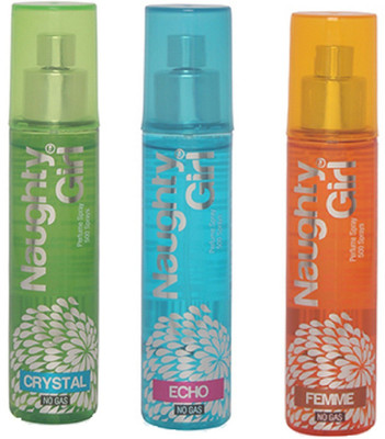 Naughty Girl CRYSTAL, ECHO & FEMME Perfume Spray for Women- (Set of 3) (60ml each) Perfume - 60 ml(For Women)