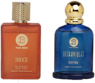 

Lyla Blanc Mens SHOCK & Womens ULTRA VOILENT - (Set of 2 Perfume for Couple) (100ml each) Eau de Parfum - 100 ml(For Men & Women)