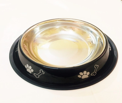 

Petsnhuman Round Steel Pet Bowl(1600 ml Black)
