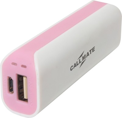 Callmate 2600 mAh Power Bank (W15-01, W 15  2600 mAH with 1 USB Port and LED Battery Indicator)(Pink, Lithium-ion) at flipkart