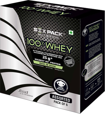 

SIX PACK NUTRITION 100% Whey Pack of 6 Assorted Protein Blends(192 g, Choco Caramel, Choco Delight, Masala Milk, Vanilla, Choco Lava, Cold Coffee)