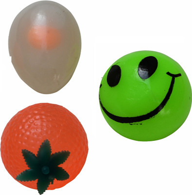 

PTCMart Slime Sticky Balls 3pc Ball , Egg And Orange Multicolor Putty Toy Multicolor Putty Toy