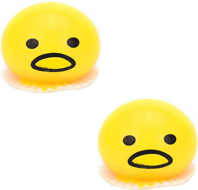 

PTCMart Pack of 2 Vomitting Egg Toys Yolk Lazy Monster Squeezed Slime Creative Prank Jelly Stress Relief Soft Putty toys Multicolor Putty Toy Multicolor Putty Toy