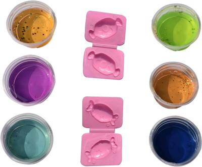 

PTCMart Slime candy crystal Clay new Set Of 6 Multicolor Putty Toy