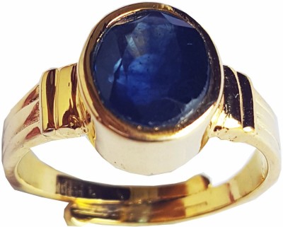 prateek enterprises Brass Sapphire Gold Plated Ring