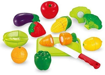 

ICE TREE Realistic Sliceable 15 Pcs Vegetables Cutting Play Toy Set, Can Be Cut in 2 Parts