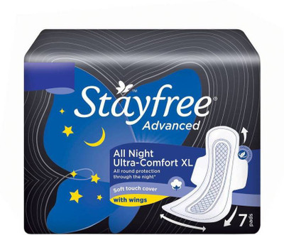 

Stayfree Dry-Max Ultra-Dry Napkins with Wings Sanitary Pad(Pack of 7)