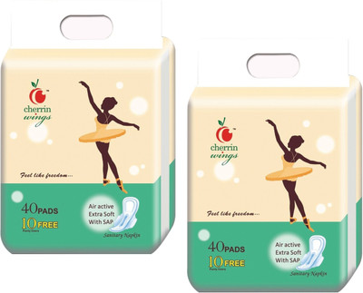 

Cherrin Wings XXL Premium Soft 20 liners + 80 Sanitary Pad(Pack of 100)