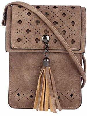 Skynova Women Casual Brown PU Sling Bag
