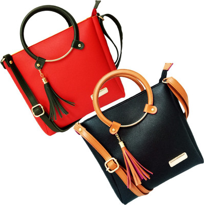 

bandicoot Women Casual, Formal, Sports, Evening/Party Black, Red PU Sling Bag
