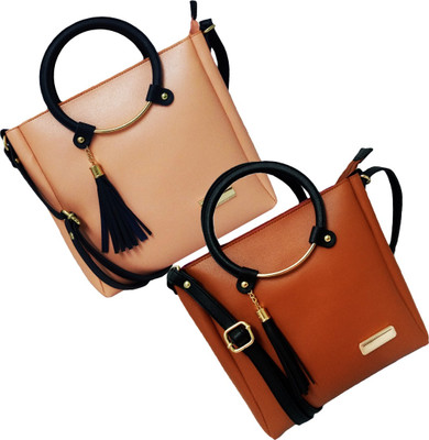 

BANDICOOT Girls Evening/Party, Casual, Formal Pink, Tan PU Sling Bag
