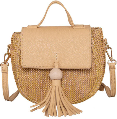 

peaubella Girls Casual Beige Synthetic Fabric Sling Bag