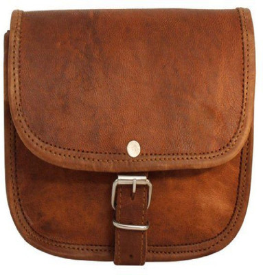 

dzcollections Girls Evening/Party Brown Genuine Leather Sling Bag