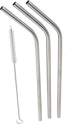 

Zahuu Bent Drinking Straw(Silver, Pack of 4)