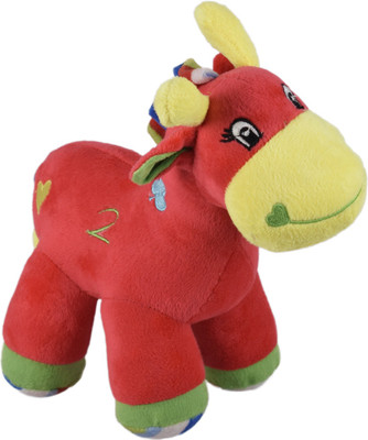 

Ultra Colourful Baby Giraffe Soft Toy With Sound - 9 inch(Red)