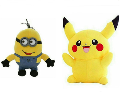 

soniya Enterprises Pikachu-45cm and Minion - 25 cm(Multicolor)