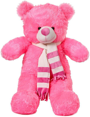 

Mappy Sweet & Charming 3 Feet Pink Teddy Bear Muffler style Stuffed Soft Toy - 88 cm(Pink)