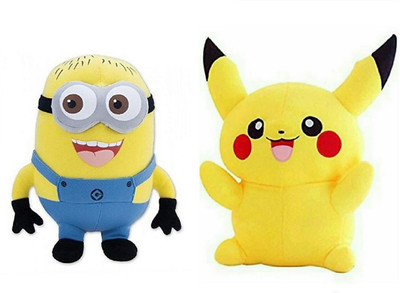 

soniya Enterprises Pikachu-42cm and minion - 25 cm(Multicolor)
