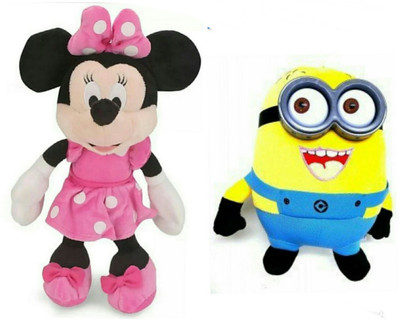 soniya Enterprises Minnie mouse-42.5cm and Minion - 25 cm(Multicolor)