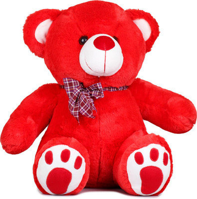 Lata Super Fluffy Red Teddy Bear with Paw - 35 cm(Red)