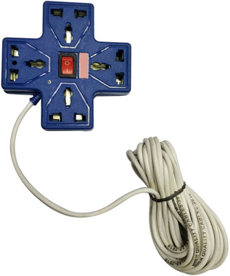

ACCESSOREEZ Extensionbox_4 Socket 1 Switch 4 Socket Surge Protector(Blue)