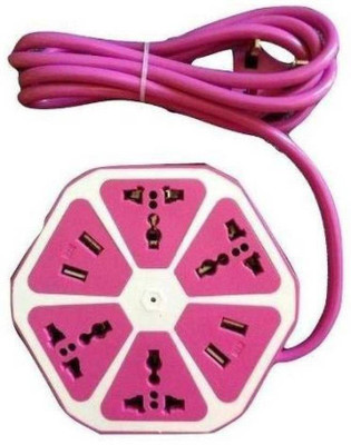 

Ever Forever Hexagon Shape Multi With USB Port 4 Socket Surge Protector(Pink)