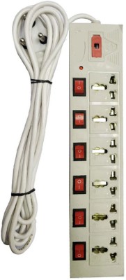 

ACCESSOREEZ Extensionbox_6 Socket 1 Switch With fuse 6 Socket Surge Protector(White)