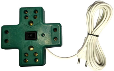 

ACCESSOREEZ Extensionbox_4 Socket 1 Switch 4 Socket Surge Protector(Green)