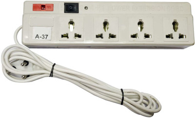

Daiwik Extensionbox_4 Socket 1 Switch With fuse 4 Socket Surge Protector(White)