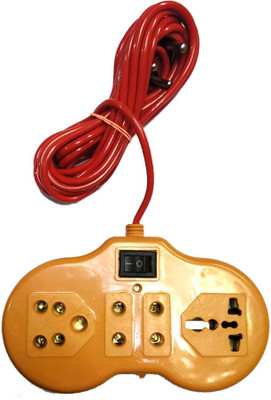 

SHOPTICO Extensionbox_4 Socket 1 Switch 4 Socket Surge Protector(Yellow)