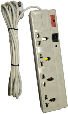 

ACCESSOREEZ Extensionbox_4 Socket 1 Switch With fuse 4 Socket Surge Protector(White)