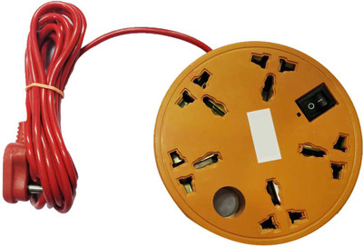

SHOPTICO Extensionbox_5 Socket 1 Switch 5 Socket Surge Protector(Yellow)