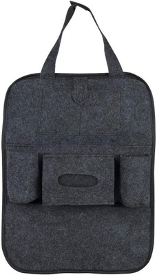 

Pivalo Car Auto Seat Back Multi Pocket Organizer with Durable Pipe Stitching Backseat Organizer Hanger iPad Mini Holder Universal Use as Car for Magazines, Tissue Box, Storage Bottles (Pack of 1)(Black)