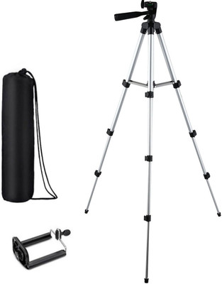 

BAGATELLE Best Buy New Arrival Portable DSLR Camera stand mobile holder with long adjustable stand and flexible Clip & Aluminium Body Lightweight Tripod Tripod(Silver, Black, Supports Up to 1500 g)