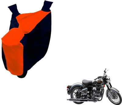 NIKS Two Wheeler Cover for Royal Enfield(Classic 500, Black, Orange)