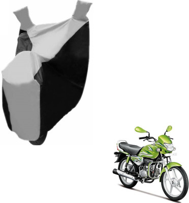 NIKS Two Wheeler Cover for Hero(HF Deluxe, Black, Silver)