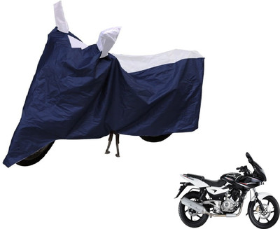 Auto Hub Two Wheeler Cover for Bajaj(Pulsar 220 DTS-i, Blue, Silver)