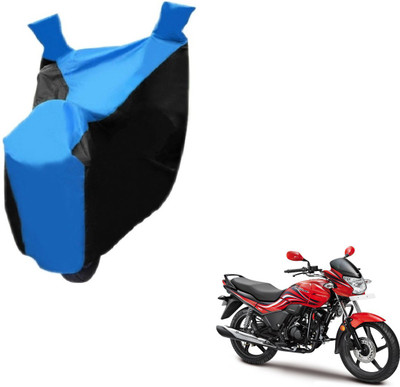 NIKS Two Wheeler Cover for Hero(Passion Xpro, Black, Blue)