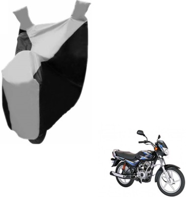 NIKS Two Wheeler Cover for Bajaj(CT100, Black, Silver)