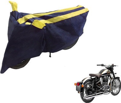 NIKS Two Wheeler Cover for Royal Enfield(Classic Chrome, Black, Yellow)