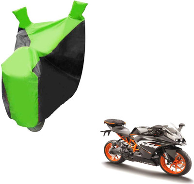 NIKS Two Wheeler Cover for KTM(RC 200, Black, Green)