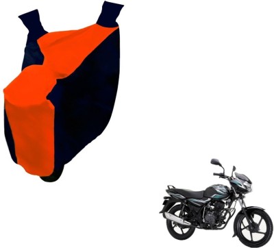 NIKS Two Wheeler Cover for Bajaj(Discover 100 DTS-i, Black, Orange)